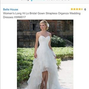 Belle House Ivory high low wedding dress
